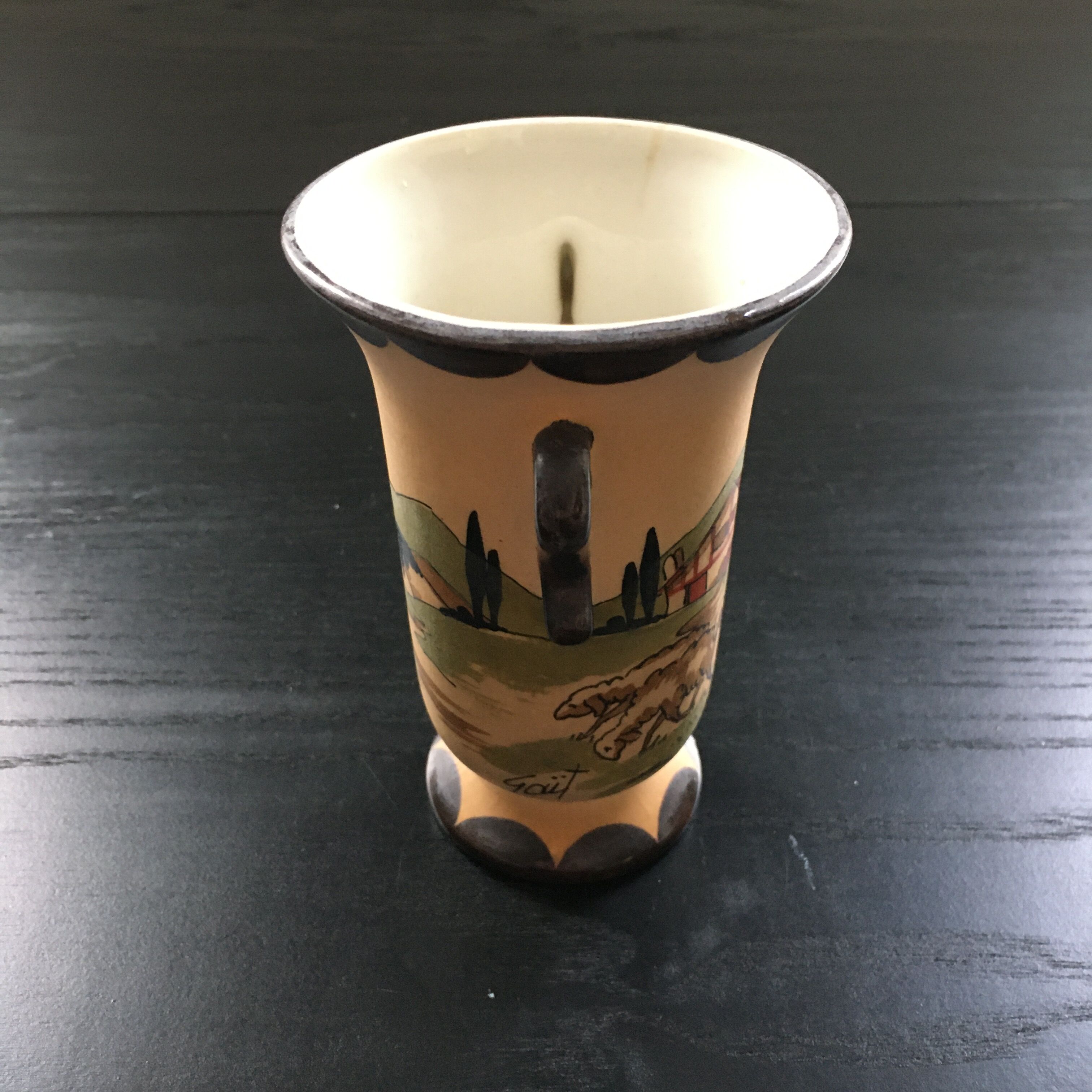 Basque art stoneware vase