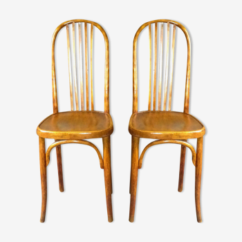 Chaises Fischel  N°196 vers 1930 assise bois- 5 barreaux