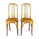 2 Fischel chairs N°196 around 1930 wooden seat- 5 bars