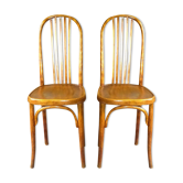 Chaises Fischel  N°196 vers 1930 assise bois- 5 barreaux