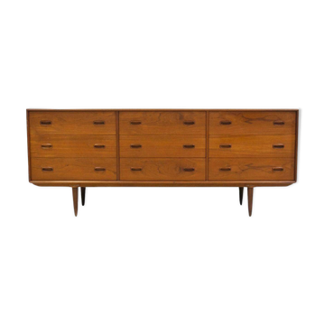 Enfilade scandinave moderne en teck avec tiroirs