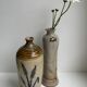 Bottle / soliflore in stoneware artisanal pottery signed "La Roquebrou" 70s
