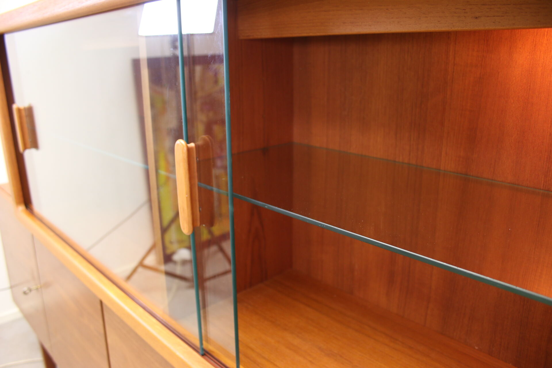 johannes Andersen teak lighted display cabine For Silkeborg Denmark