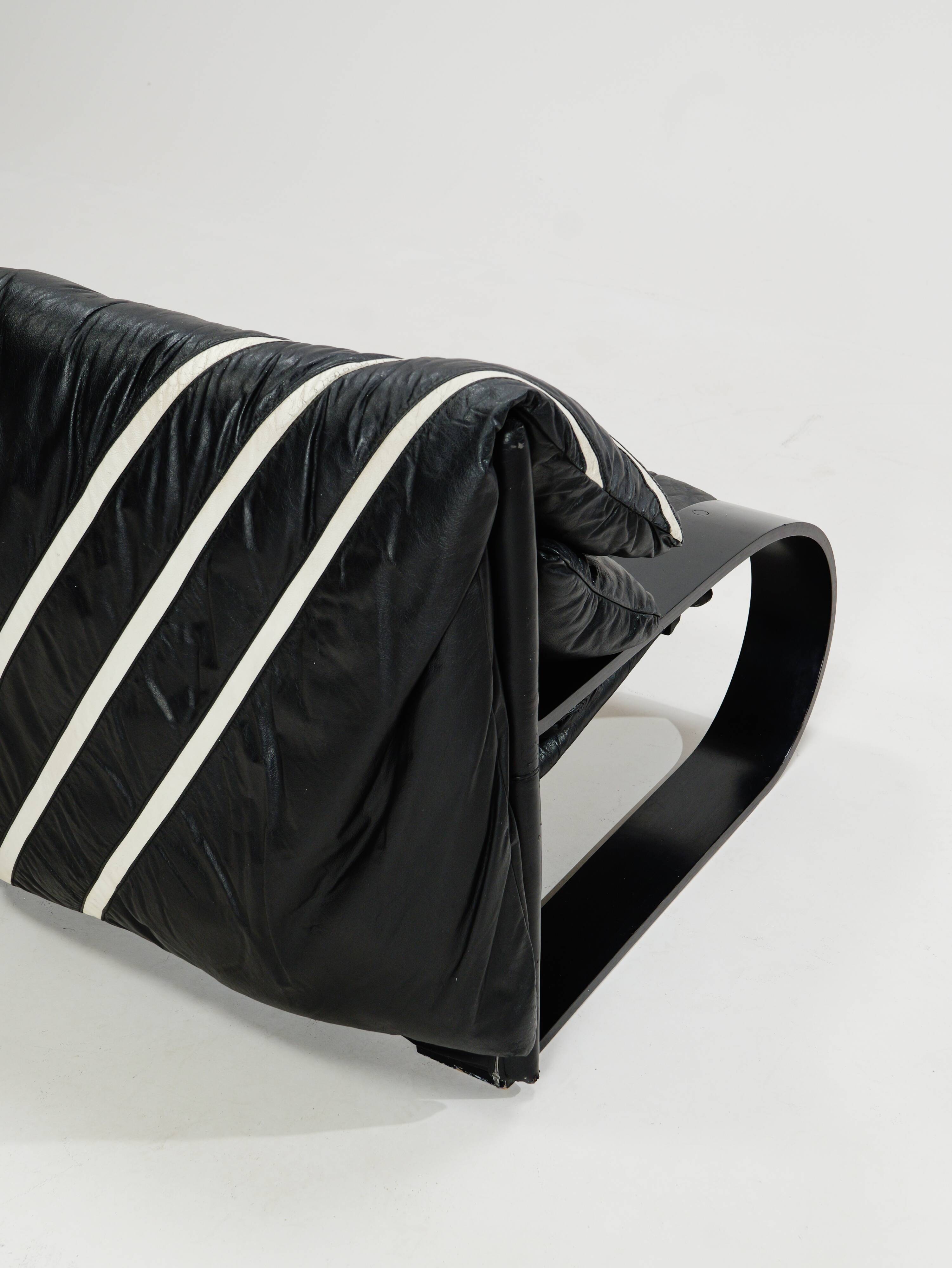 Italian leather three seater sofa by Coralba, 1980s