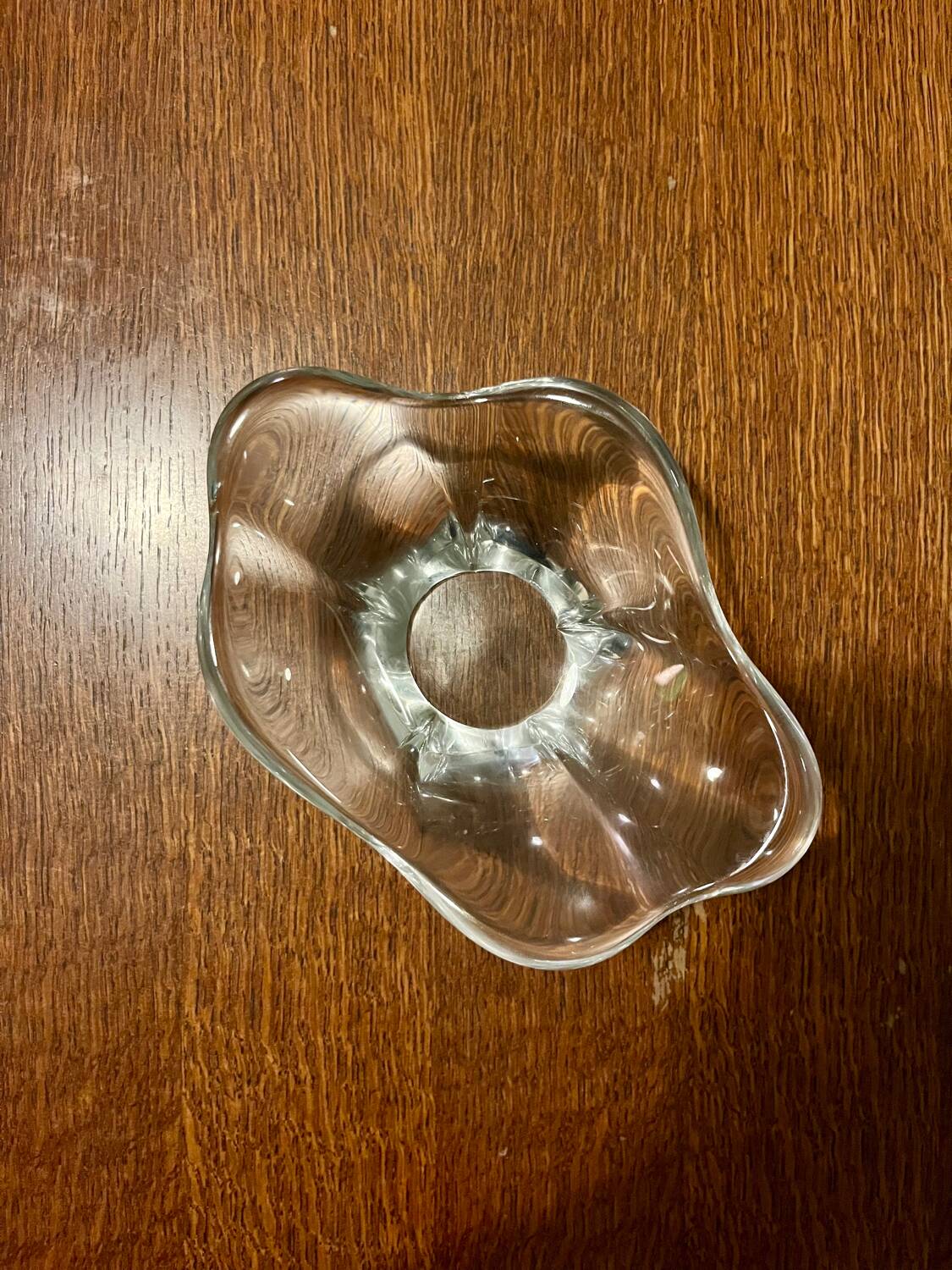 Crystal trinket tray signed Daum France