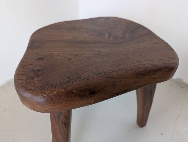 Tabouret bas en bois massif, Henri Bataille