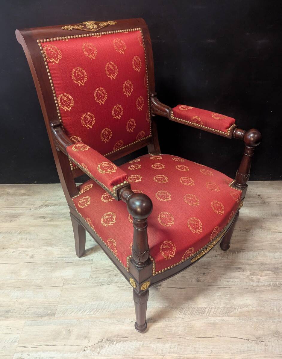 Pair of Empire armchairs in mahogany