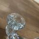 Vintage crystal glass candlestick with two branches.