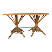 table rotin et chataignier tressé