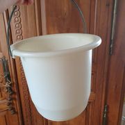 Trash can on vintage industrial style metal base