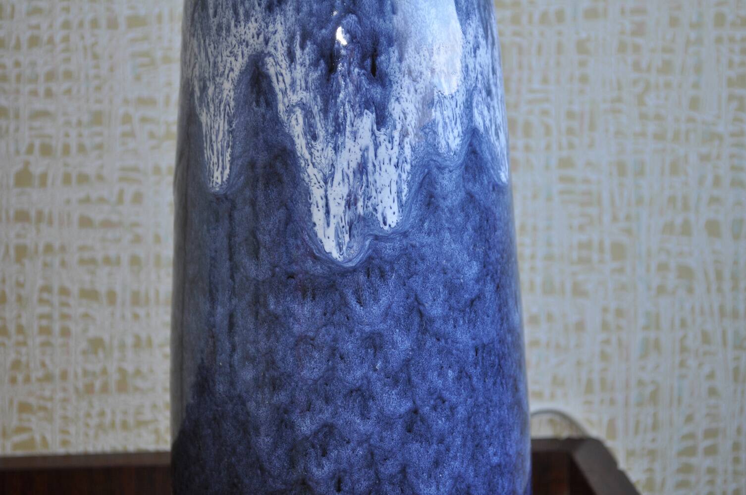 Glazed ceramic table lamp from Valholm, Denmark
