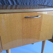 French vintage bedside in varnished blond wood 60
