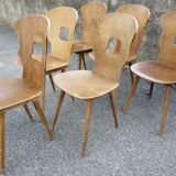 Suite of 6 vintage chairs Baumann model "Gentiane" 50s