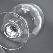 Old service of 6 wine glasses - crystal or cut glass - tableware