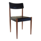 Scandinavian style chair in wood and faux leather - 1960s/70s