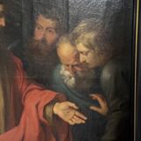 "The Incredulity of Saint Thomas" oil on canvas after the triptych by Rubens, circa 1800.