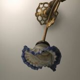 Art Deco style chandelier, bronze and glass paste tulips