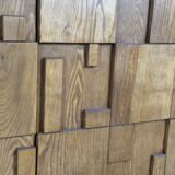 Brutalist Ashwood Sideboard with Sculptural Geometric Front