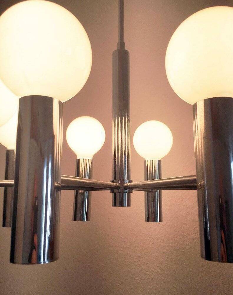 Mid-century German spatial chandelier by Hustadt Leuchten, 1960s.