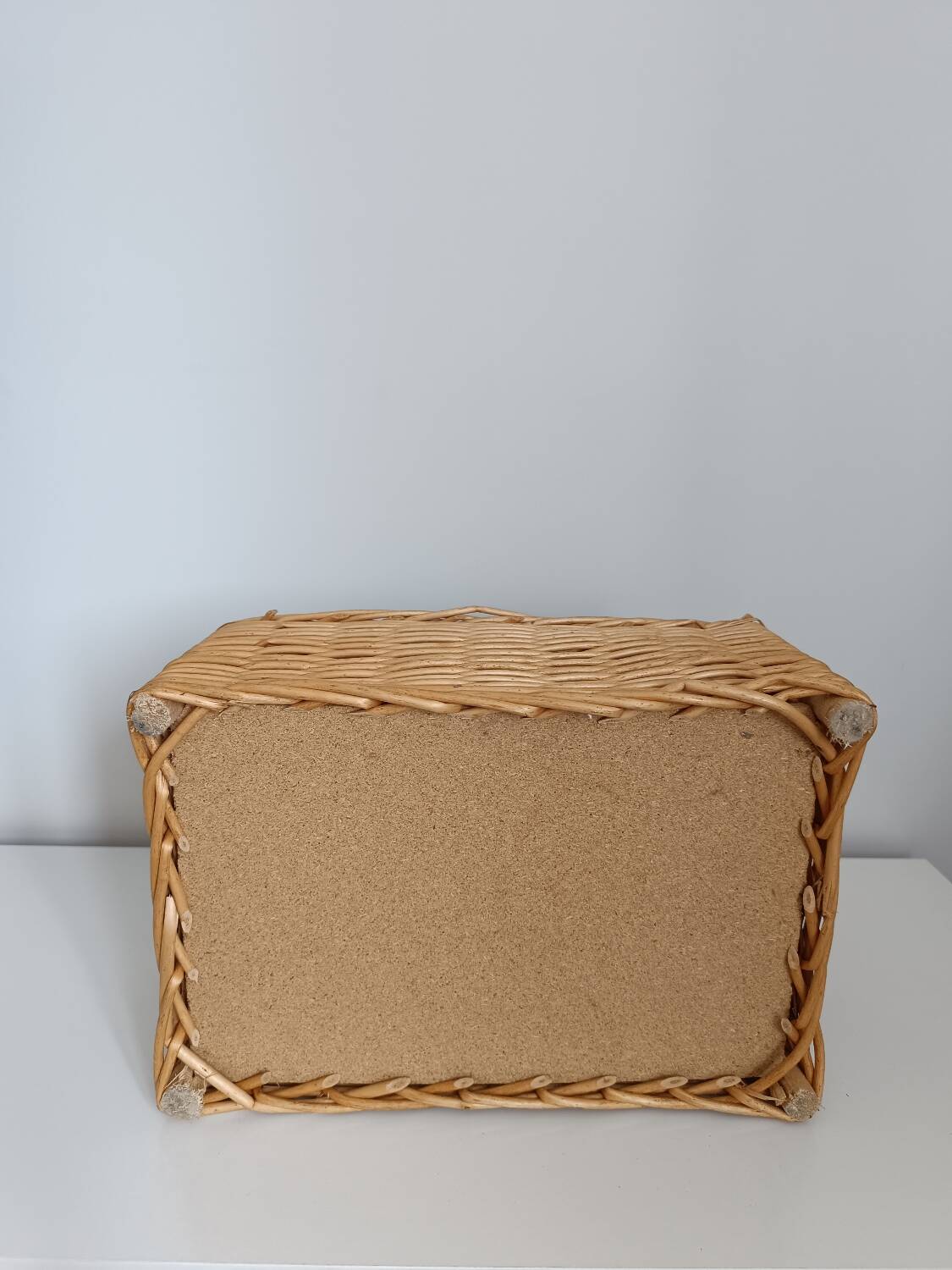 Vintage wicker bottle basket