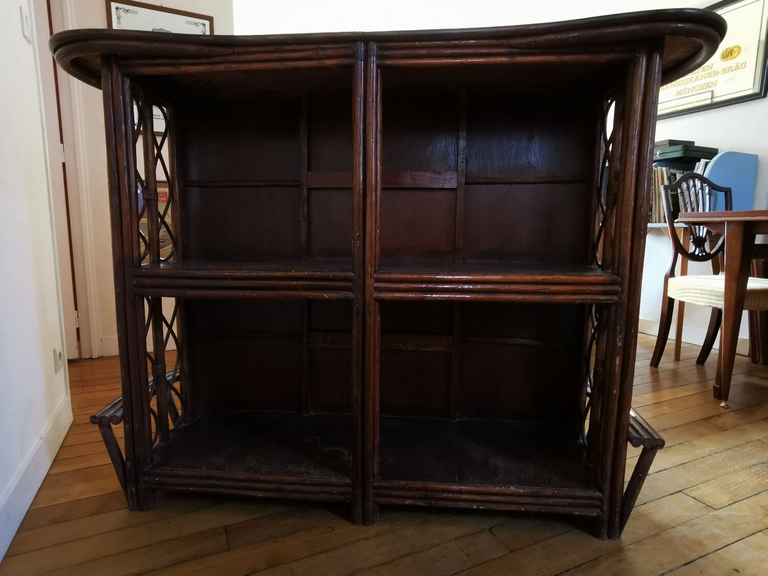 Wicker rattan counter bar 1970