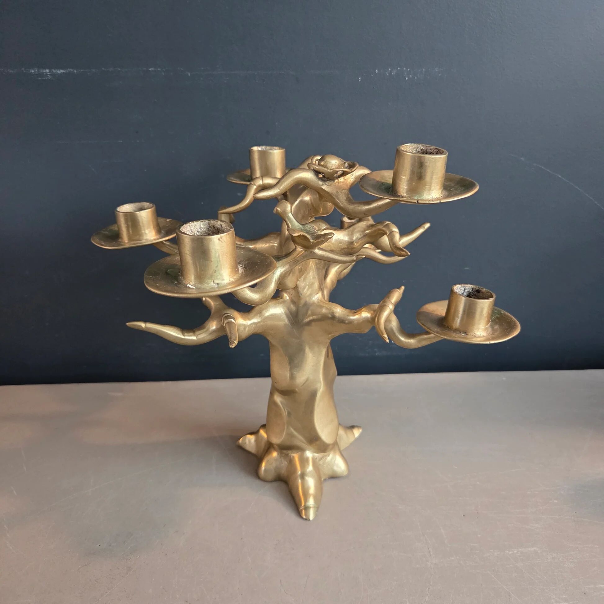 Chandelier baobab en laiton massif - pièce unique - ref 1411