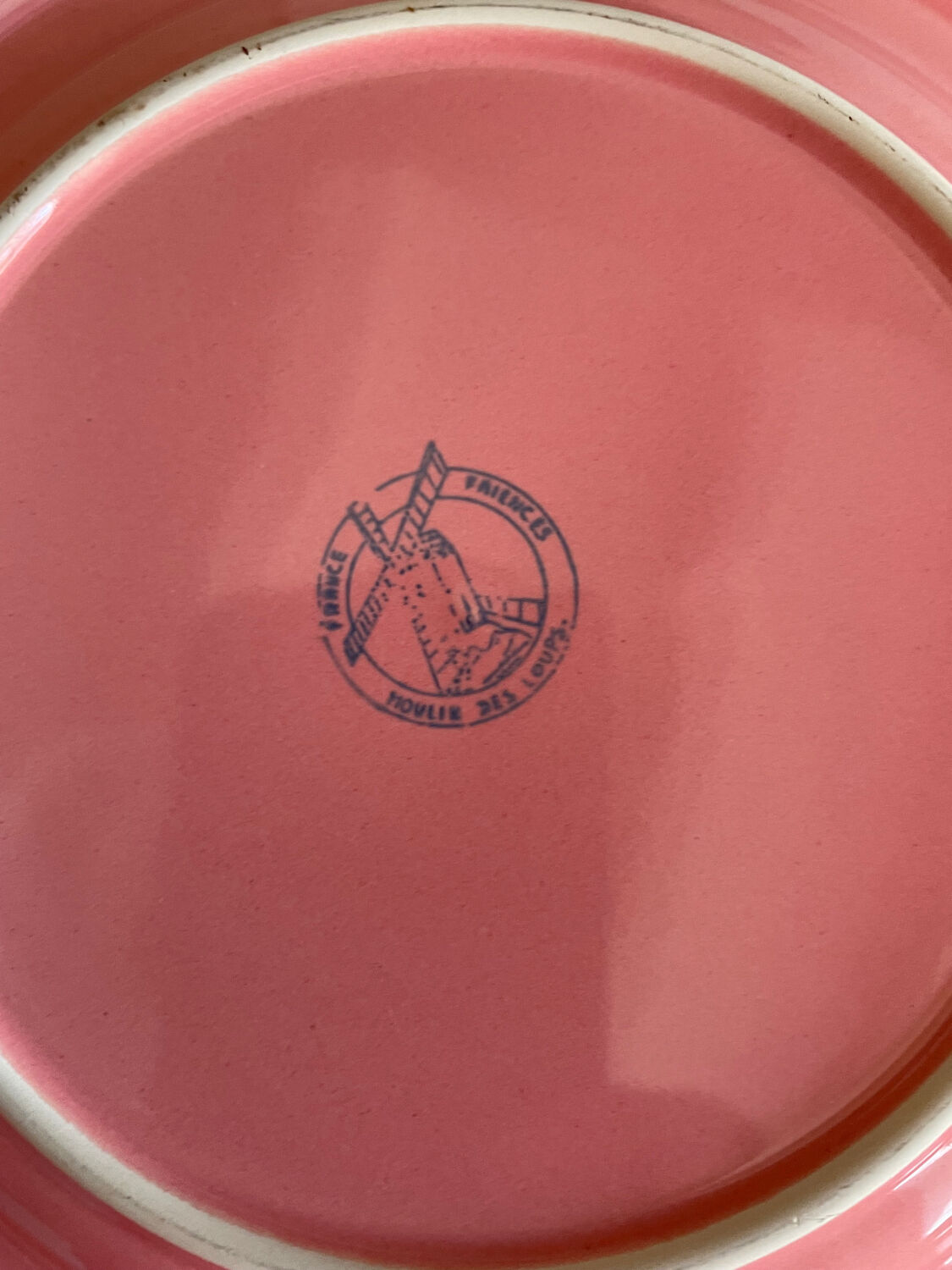 Set of 6 pink plates Moulin des loups