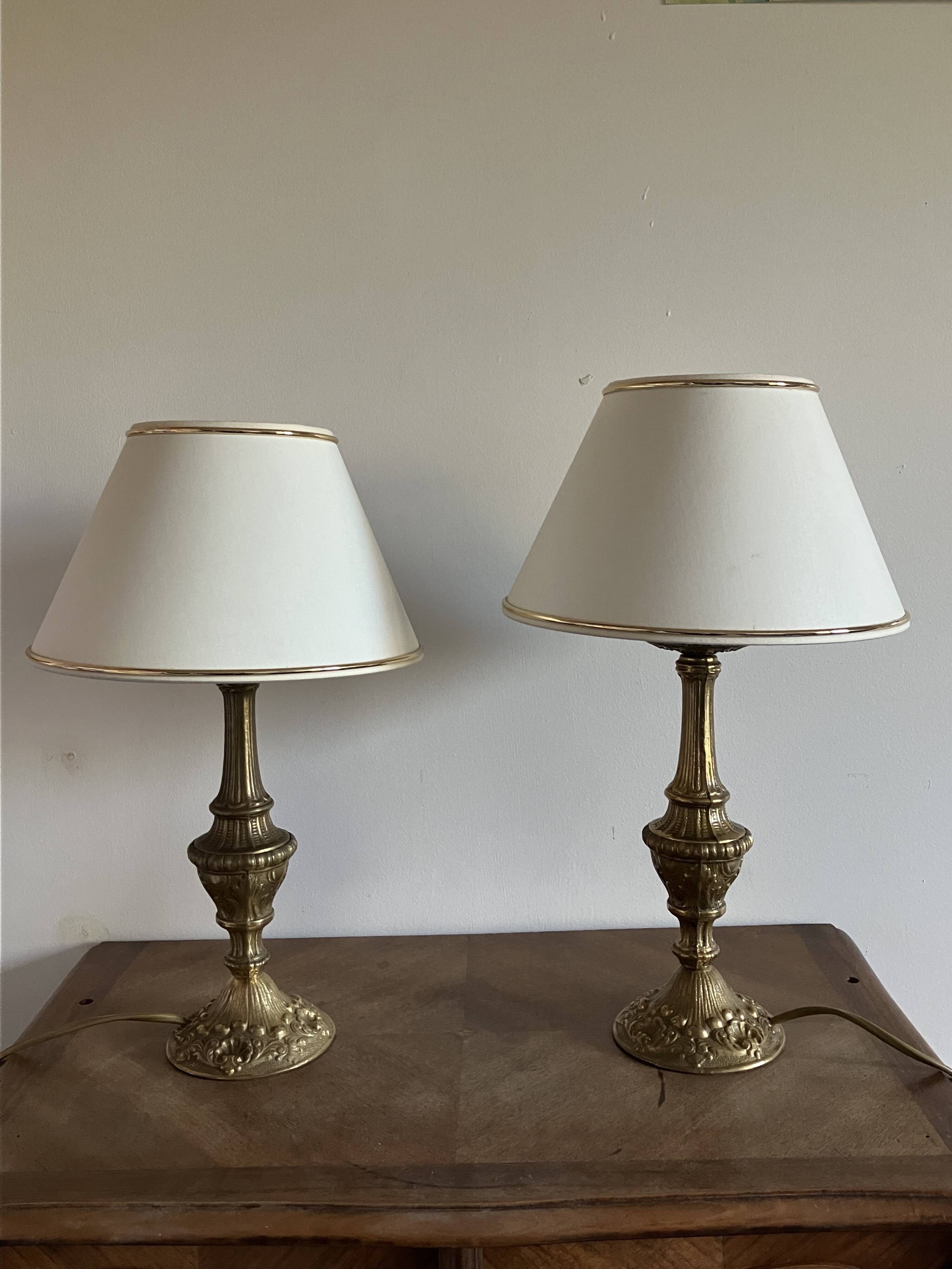 Gilded bronze bedside lamp