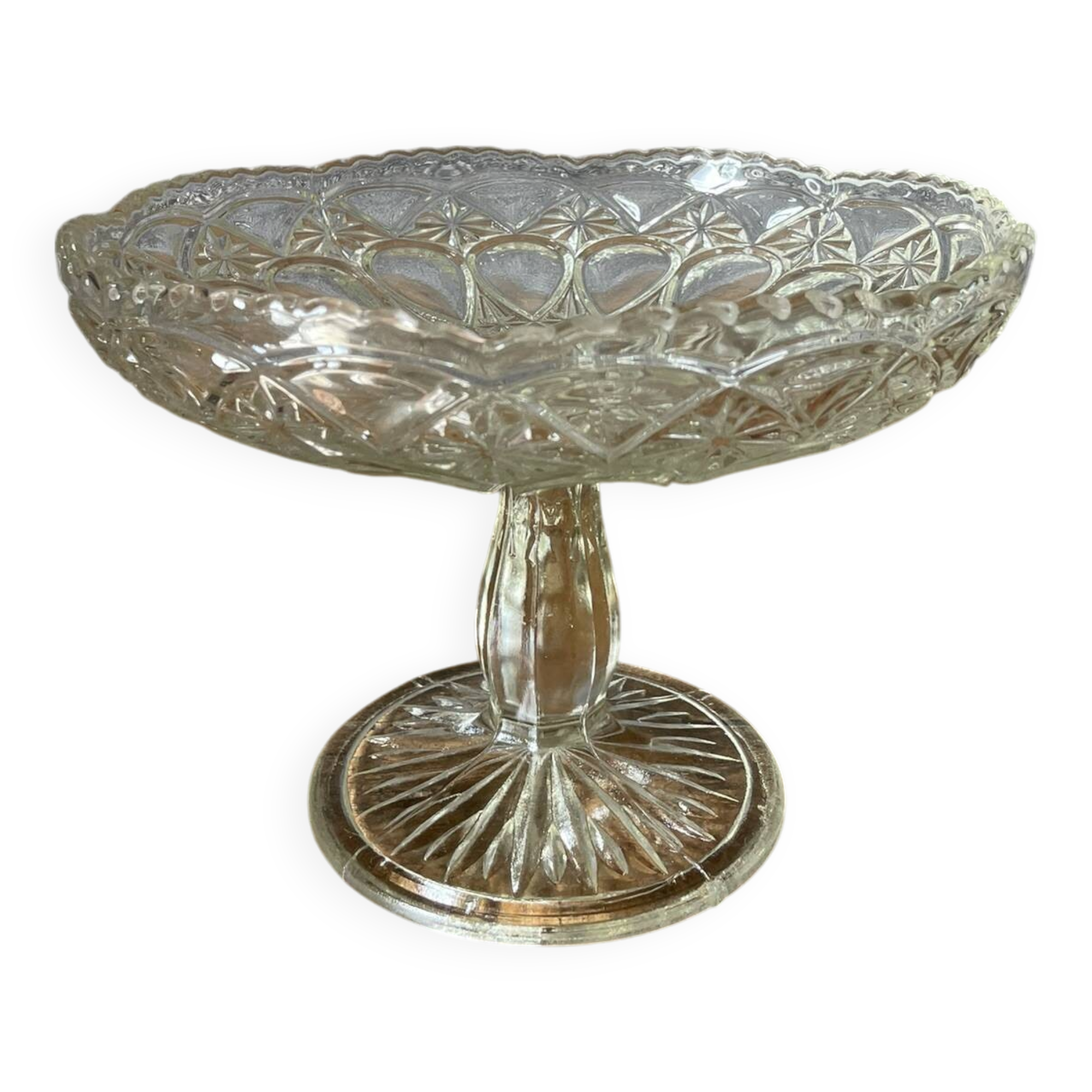 Molded glass fruit bowl