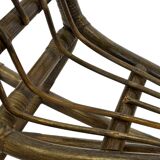 Midcentury bamboo rattan rocking horse 60's design children