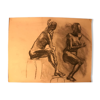 Original drawing study of nudes