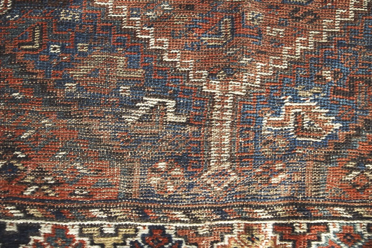 Antique hand-woven carpet, 1850 shiraz persian  150x110cm