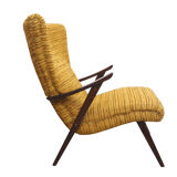 Fauteuil des années 1950 jaune ocre