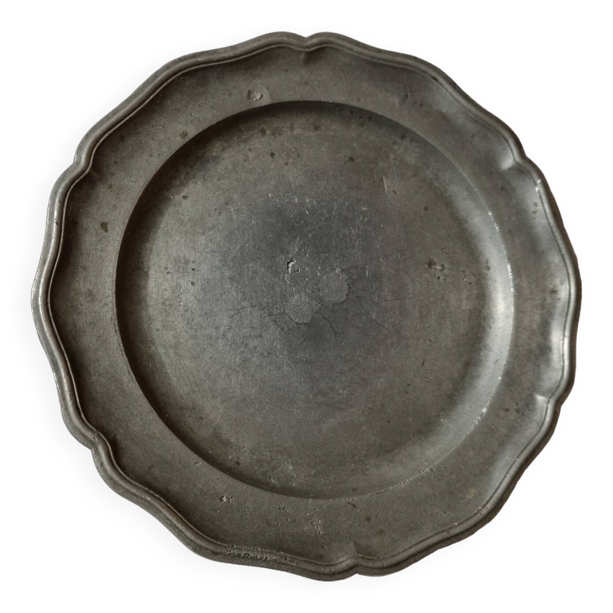 assiette ancienne décorative étain poinçon G