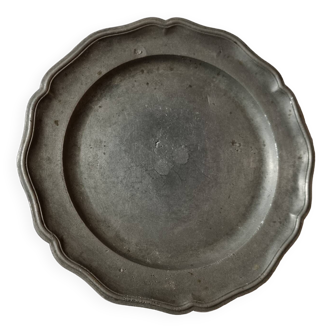 old decorative pewter plate hallmark G