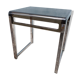 Table d'appoint vintage chrome plexi fume
