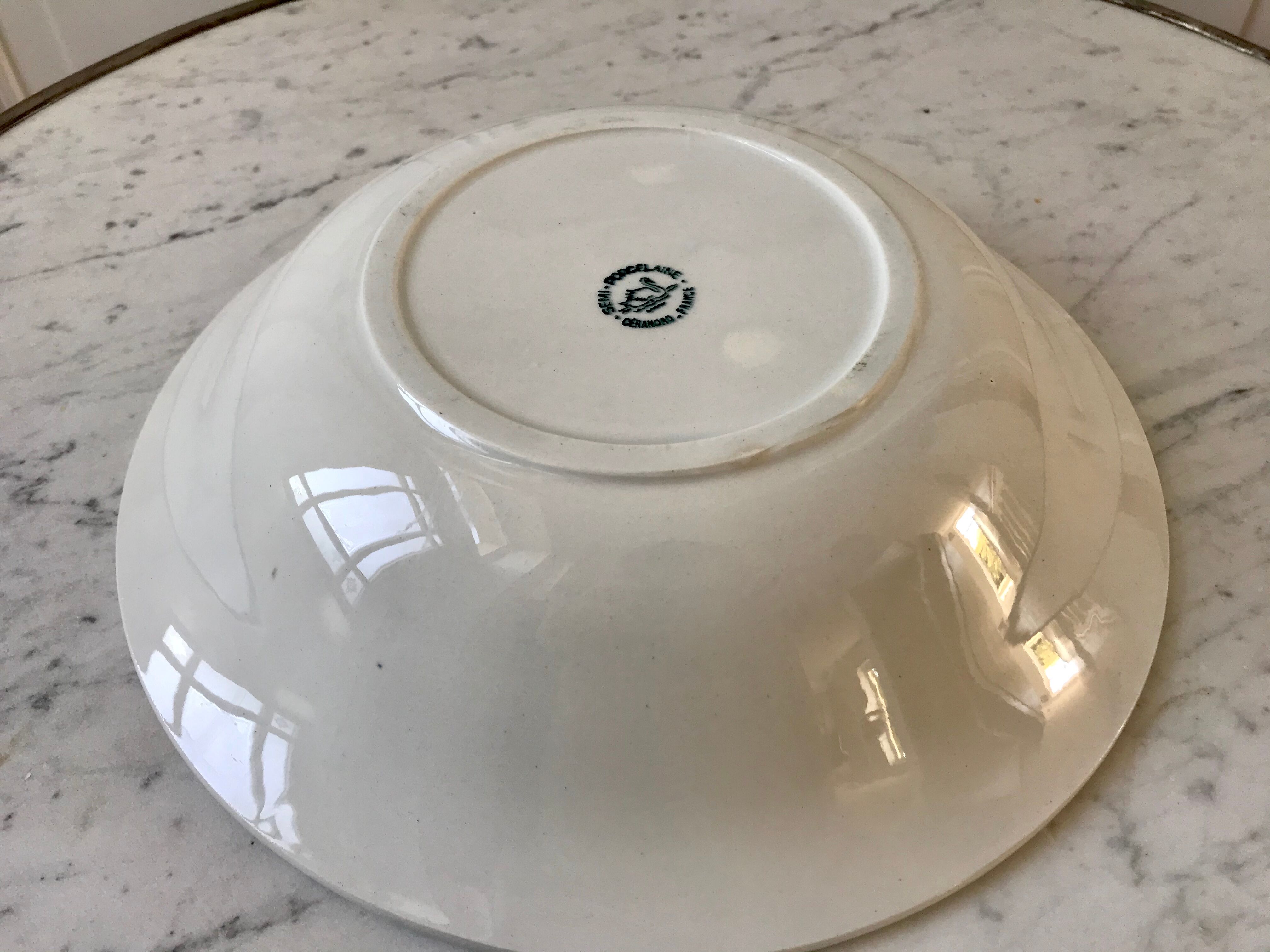 Plat creux Saint-Amand Céranord motif moulins années 60