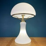 Large classic swirling Murano glass mushroom table lamp, Italy, 1970s