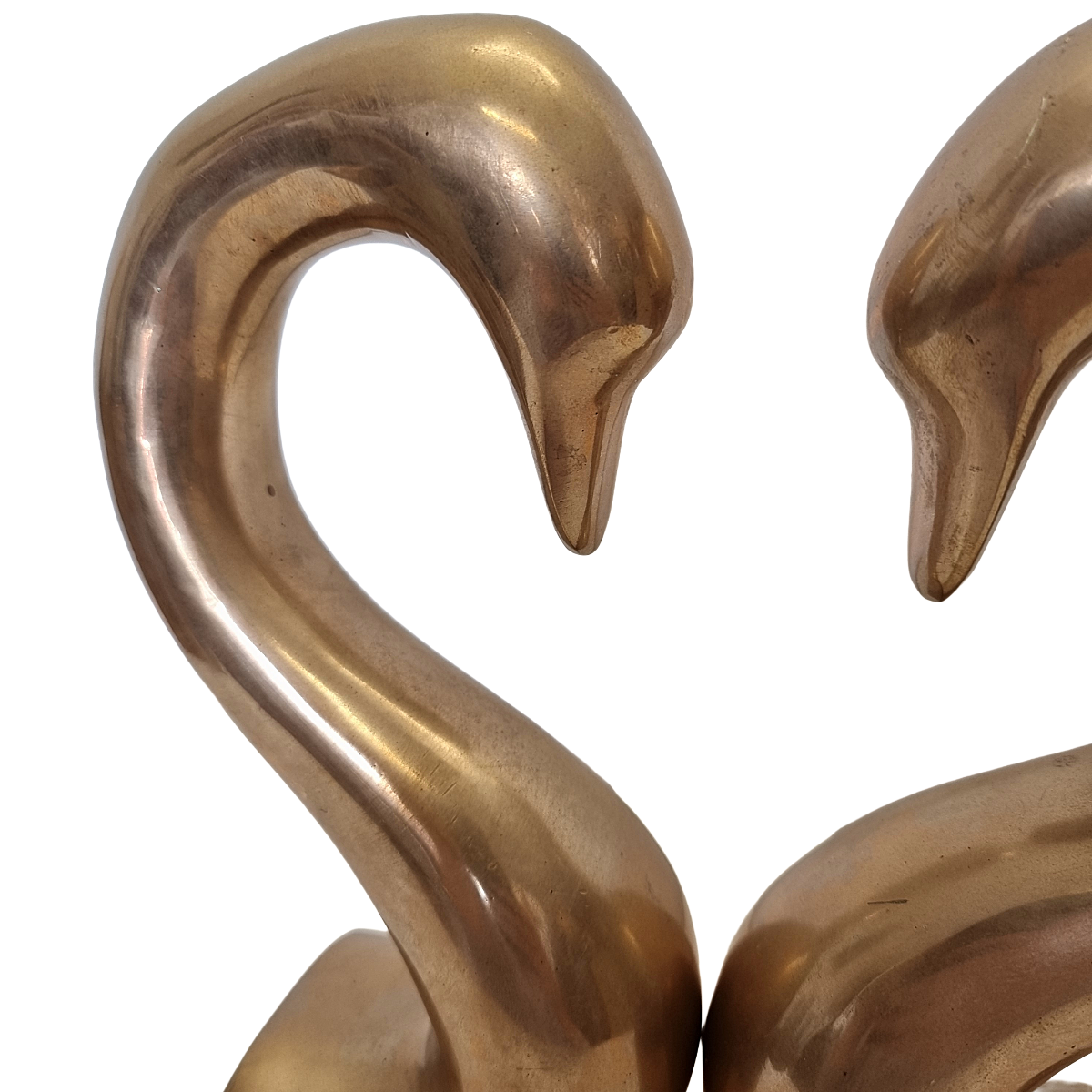 Vintage Italian Brass Swan Neck Bookends, 1970s
