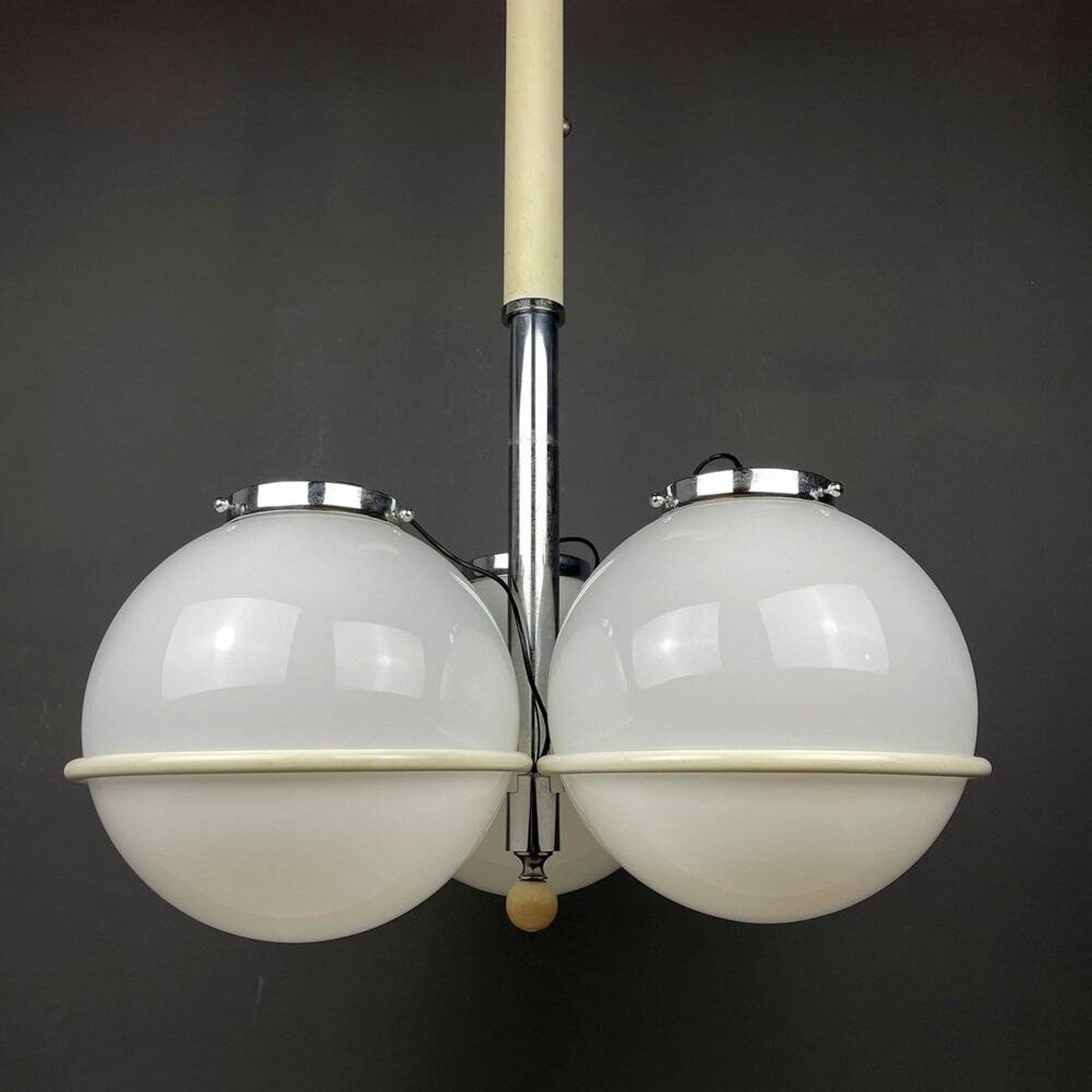 Lustre globe en verre de Murano par Gino Sarfatti, Italie, années 1960