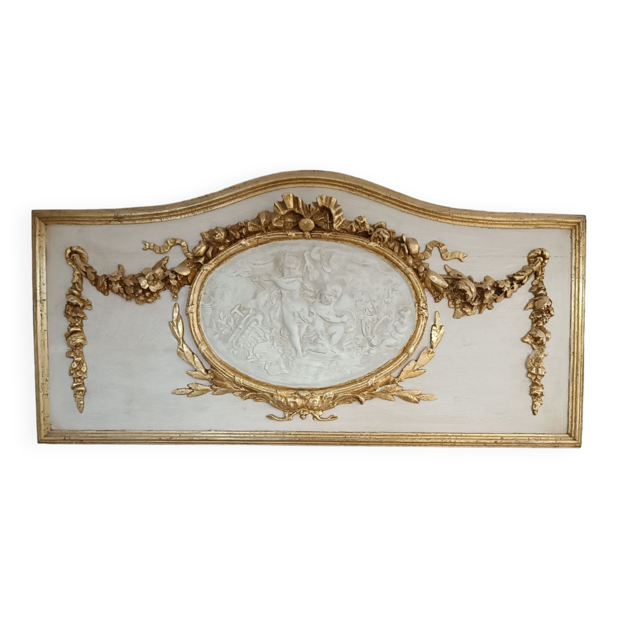 Top of door decorative paneau gilded wood