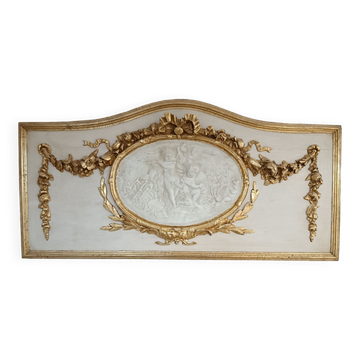 Top of door decorative paneau gilded wood