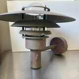 Pair large classic danish mcm outdoor wall lamps in  copper