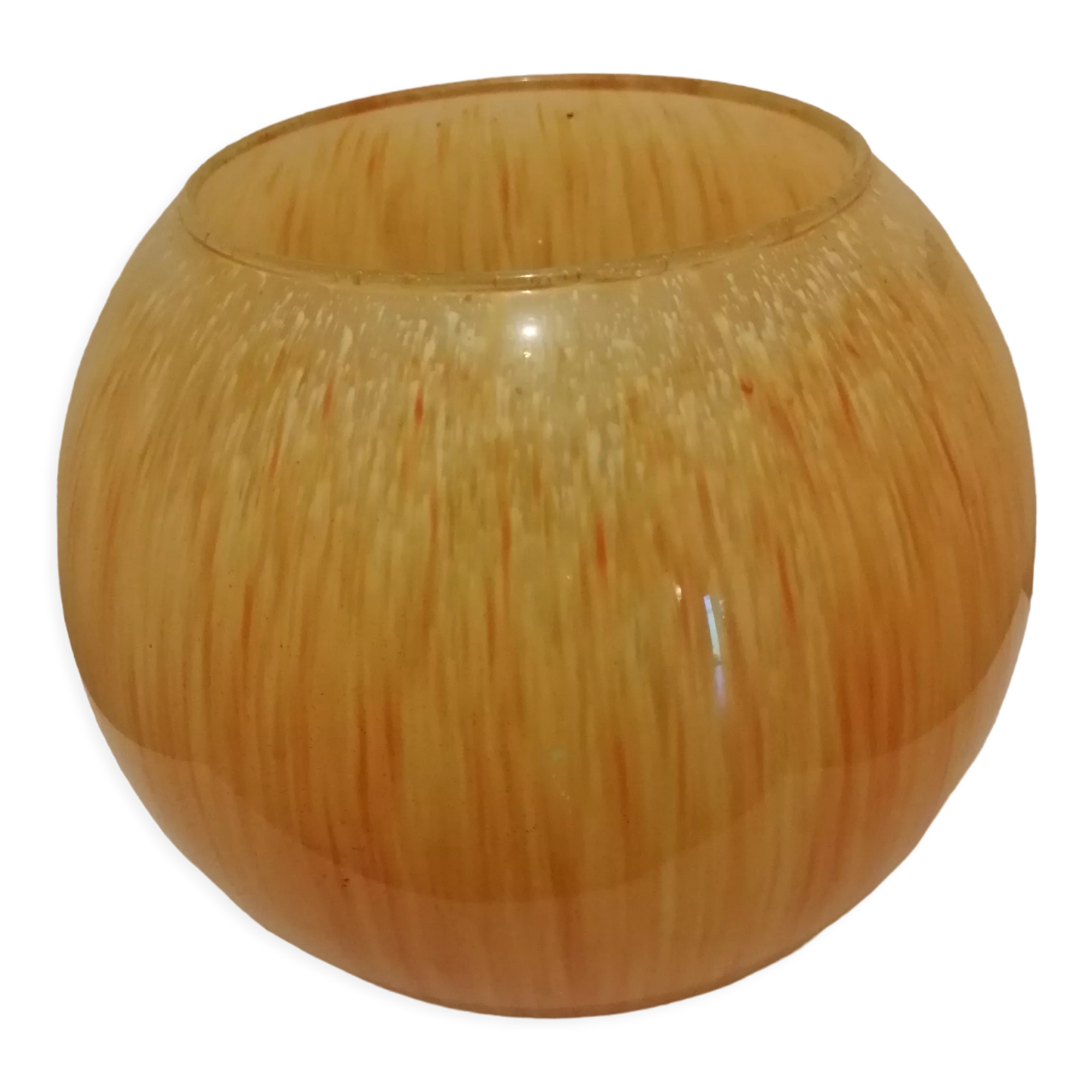 Vintage yellow and orange glass vase vintage