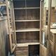 small oak display cabinet, 3 drawers