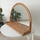 Vintage rattan tablet mirror
