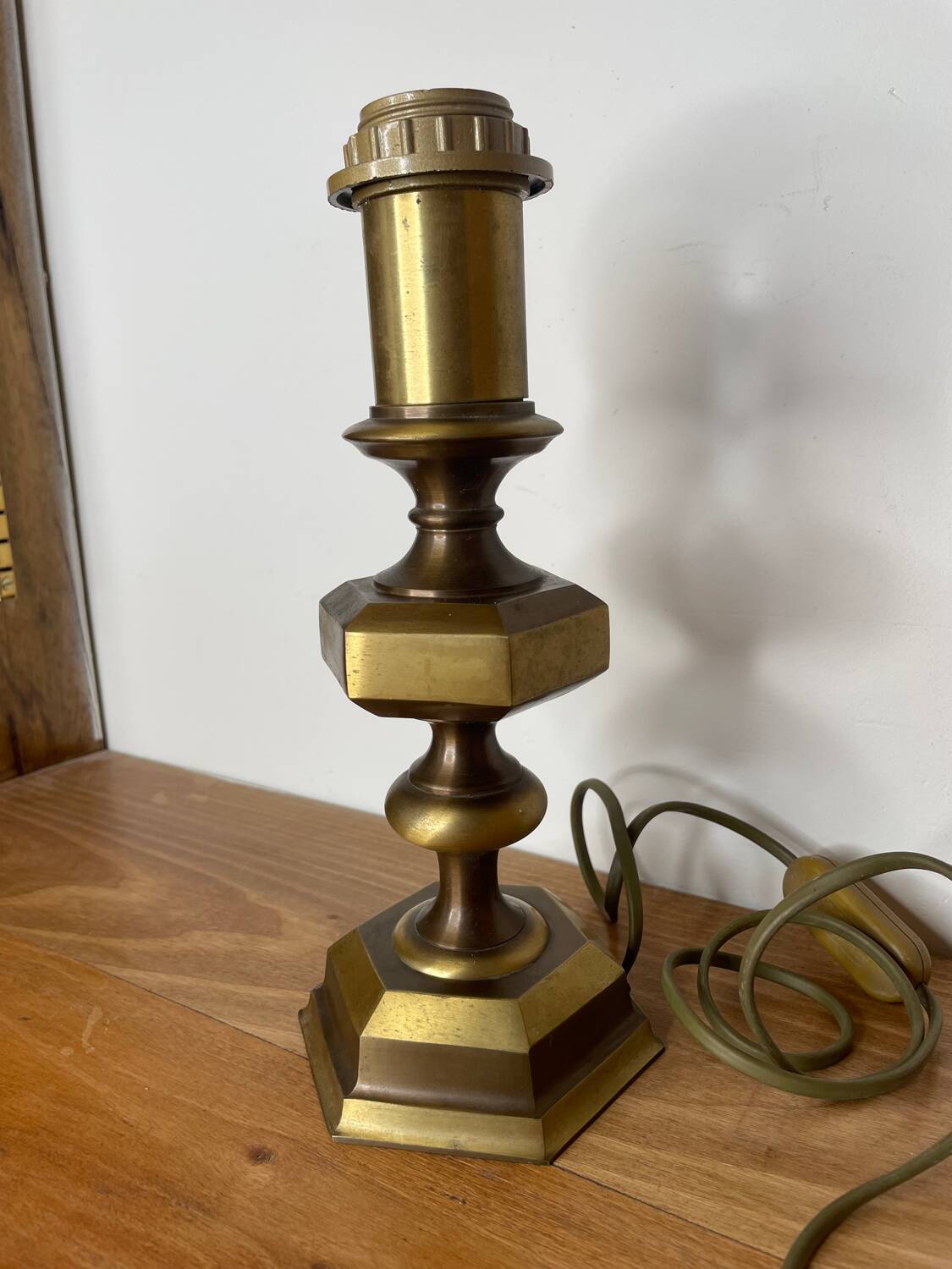 Antique brass lamp base