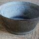 Round zinc basin with two handles vintage garden