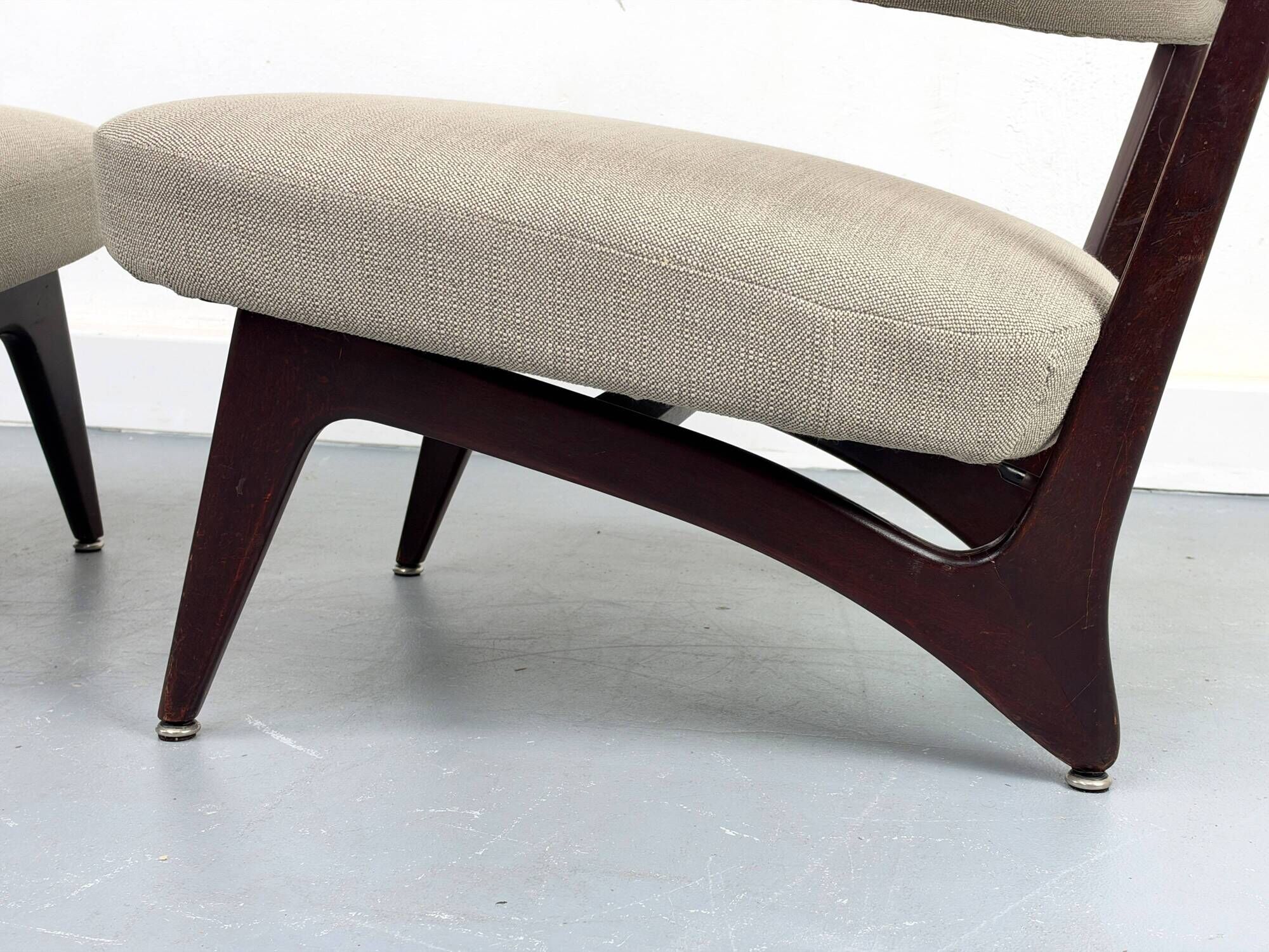 Lounge chairs with new fabric, 1950s, Set of 2