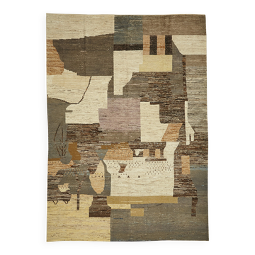 Handmade Tribal Decorative 374 cm x 523 cm Beige Wool Carpet